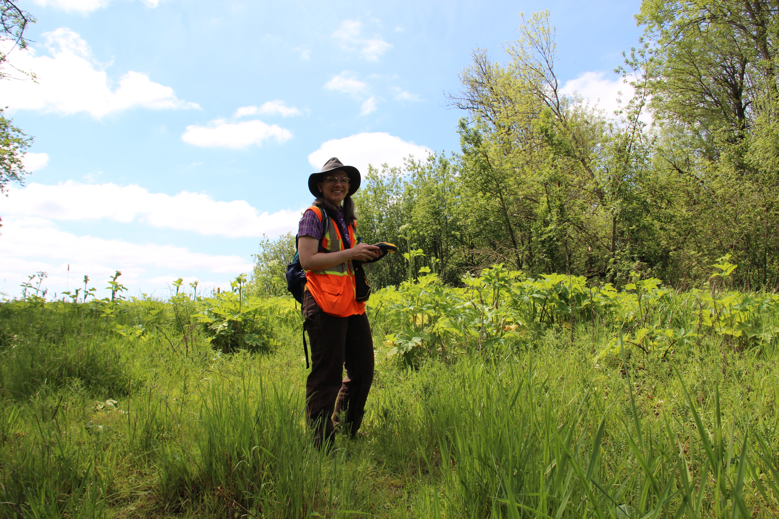 student in field gear